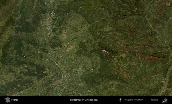 Marangozlar. Copernicus Sentinel 'in Ekim 2024' te çekilmiş uydu görüntüsü üzerine Fransa 'nın idari bölgesi.