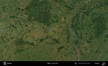 - Cher. Copernicus Sentinel 'in Haziran 2021' de çekilmiş uydu görüntüsü üzerine Fransa 'nın idari bölgesi.