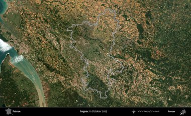 Konyak mı? Copernicus Sentinel 'in Ekim 2023' te çekilen uydu görüntüsünde Fransa 'nın idari bölgesinin ana hatları belirlendi.