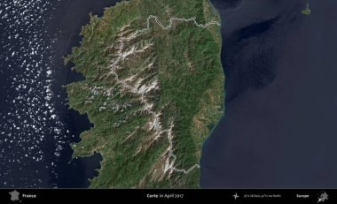 Doğru. Nisan 2017 'de çekilen Kopernik Nöbetçi karolarından oluşan bir uydu görüntüsünde Fransa' nın idari bölgesinin ana hatları belirlendi.