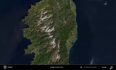 Doğru. Nisan 2020 'de Copernicus Sentinel karolarından oluşan bir uydu görüntüsü üzerine Fransa' nın idari bölgesi