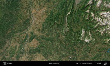 Öl! Copernicus Sentinel 'in Haziran 2019' da çekilmiş uydu görüntüsü üzerine Fransa 'nın idari bölgesi.