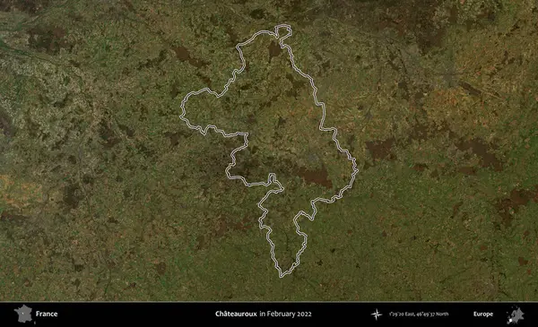 Chateauroux. Copernicus Sentinel 'in Şubat 2022' de çekilen uydu görüntüsünde Fransa 'nın idari bölgesinin ana hatları belirlendi.