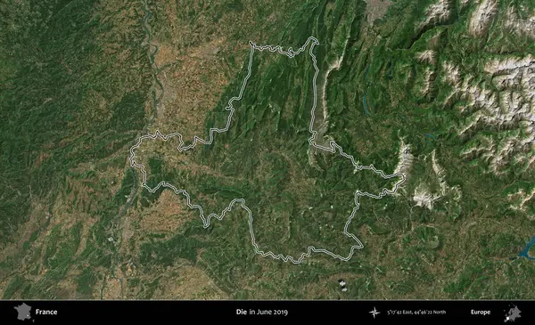 Öl! Copernicus Sentinel 'in Haziran 2019' da çekilen uydu görüntüsünde Fransa 'nın idari bölgesinin ana hatları belirlendi.