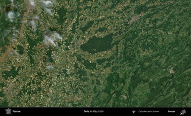 İşsizlik parası. Mayıs 2020 'de Copernicus Sentinel karolarından oluşan bir uydu görüntüsü üzerine Fransa' nın idari bölgesi