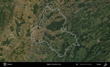 İşsizlik parası. Copernicus Sentinel 'in Ekim 2023' te çekilen uydu görüntüsünde Fransa 'nın idari bölgesinin ana hatları belirlendi.