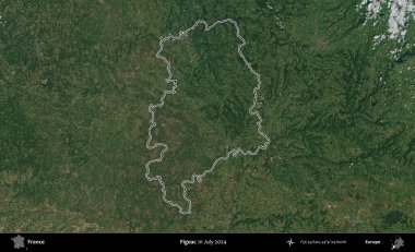 Figeac. Copernicus Sentinel 'in Temmuz 2024' te çekilen uydu görüntüsünde Fransa 'nın idari bölgesinin ana hatları belirlendi.