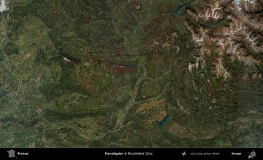 Biraz daha sessiz. Copernicus Sentinel 'in Kasım 2024' te çekilmiş uydu görüntüsü üzerine Fransa 'nın idari bölgesi.