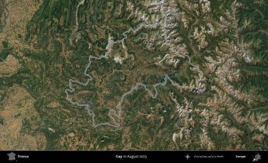 Boşluk. Copernicus Sentinel 'in Ağustos 2023' te çekilen uydu görüntüsünde Fransa 'nın idari bölgesinin ana hatları belirlendi.