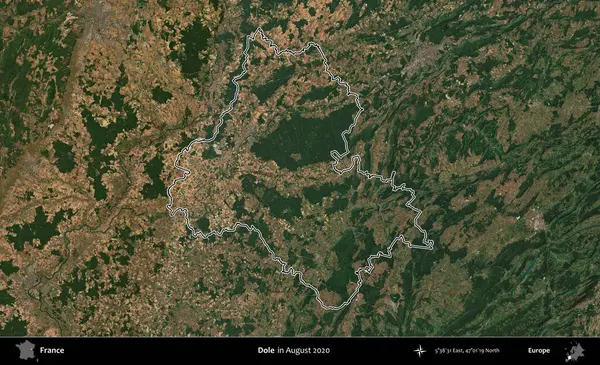 İşsizlik parası. Copernicus Sentinel 'in Ağustos 2020' de çekilen uydu görüntüsünde Fransa 'nın idari bölgesinin ana hatları belirlendi.