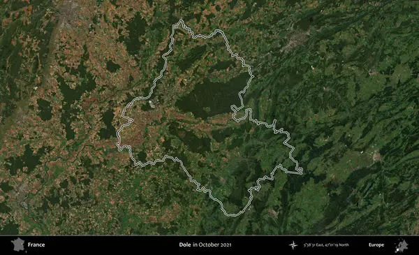 İşsizlik parası. Copernicus Sentinel 'in Ekim 2021' de çekilen uydu görüntüsünde Fransa 'nın idari bölgesinin ana hatları belirlendi.