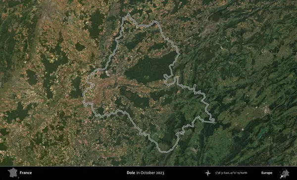 İşsizlik parası. Copernicus Sentinel 'in Ekim 2023' te çekilen uydu görüntüsünde Fransa 'nın idari bölgesinin ana hatları belirlendi.