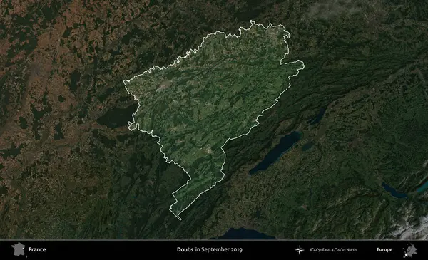 Hödükler. Fransa 'nın idari alanı, Eylül 2019' da çekilen Kopernik Nöbetçi karolarından oluşan koyu renkli bir uydu görüntüsü üzerinde vurgulandı ve özetlendi.