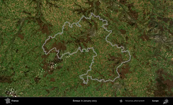 Evreux. Copernicus Sentinel 'in Ocak 2023' te çekilen uydu görüntüsünde Fransa 'nın idari bölgesinin ana hatları belirlendi.
