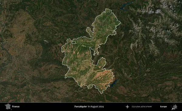 Biraz daha sessiz. Fransa 'nın idari alanı, Ağustos 2024' te çekilen Kopernik Sentinel karolarından oluşan koyu renkli bir uydu görüntüsü üzerinde vurgulandı ve özetlendi.