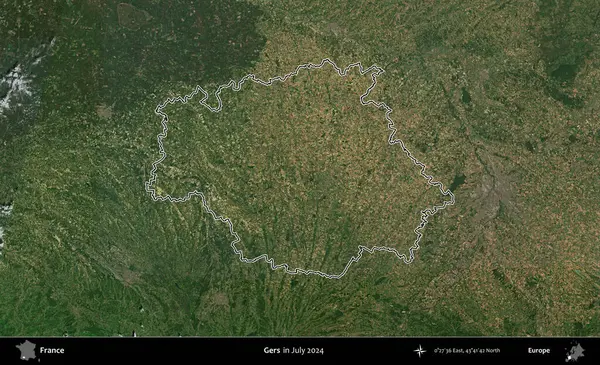 Gers. Copernicus Sentinel 'in Temmuz 2024' te çekilen uydu görüntüsünde Fransa 'nın idari bölgesinin ana hatları belirlendi.