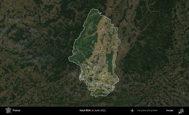 Haut-Rhin. Fransa 'nın idari alanı, Haziran 2023' te çekilen Kopernik Nöbetçi karolarından oluşan koyu renkli bir uydu görüntüsüyle vurgulandı ve özetlendi.