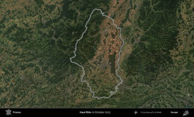 Haut-Rhin. Copernicus Sentinel 'in Ekim 2023' te çekilen uydu görüntüsünde Fransa 'nın idari bölgesinin ana hatları belirlendi.