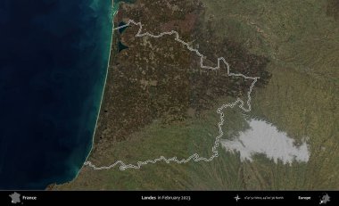 İniş. Copernicus Sentinel 'in Şubat 2023' te çekilen uydu görüntüsünde Fransa 'nın idari bölgesinin ana hatları belirlendi.