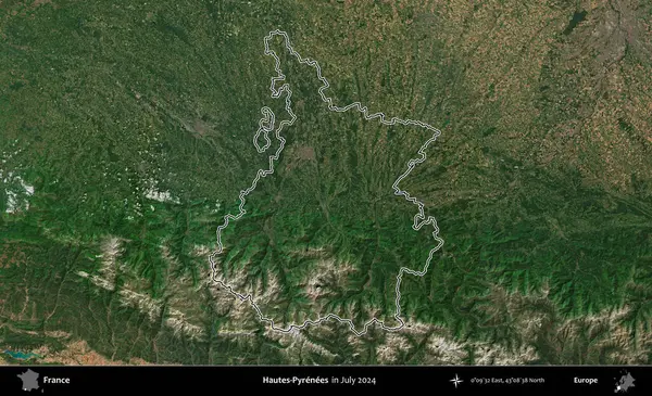 Hautes-Pyrenees 'de. Copernicus Sentinel 'in Temmuz 2024' te çekilen uydu görüntüsünde Fransa 'nın idari bölgesinin ana hatları belirlendi.