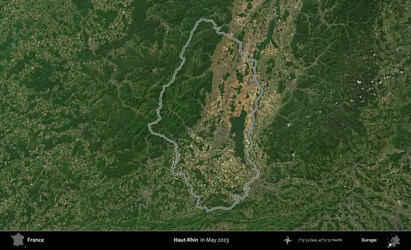 Haut-Rhin. Mayıs 2023 'te çekilen Copernicus Sentinel karolarından oluşan bir uydu görüntüsünde Fransa' nın idari bölgesinin ana hatları belirlendi.