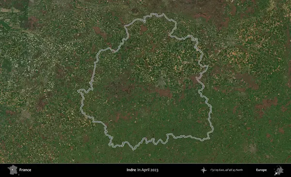 Indre. Nisan 2023 'te çekilen Copernicus Sentinel karolarından oluşan bir uydu görüntüsünde Fransa' nın idari bölgesinin ana hatları belirlendi.