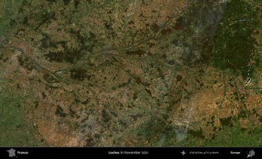 Göller. Copernicus Sentinel 'in Kasım 2021' de çekilmiş uydu görüntüsü üzerine Fransa 'nın idari bölgesi.