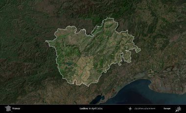 Sevgi. Fransa 'nın idari alanı, Nisan 2024' te çekilen Kopernik Nöbetçi karolarından oluşan koyu renkli bir uydu görüntüsü üzerinde vurgulandı ve özetlendi.