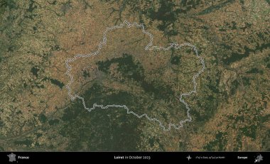 Loiret. Copernicus Sentinel 'in Ekim 2023' te çekilen uydu görüntüsünde Fransa 'nın idari bölgesinin ana hatları belirlendi.