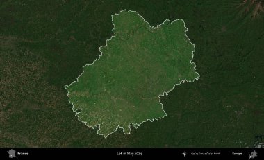 Çok şey. Fransa 'nın idari alanı, Mayıs 2024' te çekilen Kopernik Nöbetçi karolarından oluşan koyu renkli bir uydu görüntüsü üzerinde vurgulandı ve özetlendi.