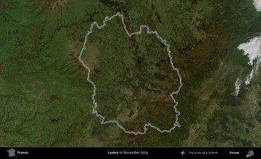 Lozere. Copernicus Sentinel 'in Kasım 2024' te çekilen uydu görüntüsünde Fransa 'nın idari bölgesinin ana hatlarını çizdim.