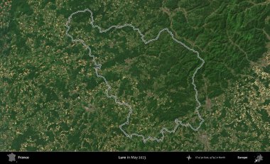 Yem. Mayıs 2023 'te çekilen Copernicus Sentinel karolarından oluşan bir uydu görüntüsünde Fransa' nın idari bölgesinin ana hatları belirlendi.