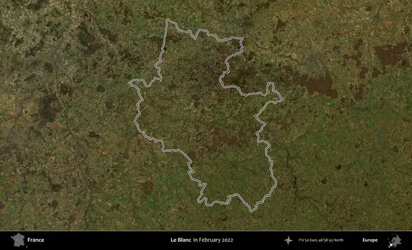 Le Blanc. Copernicus Sentinel 'in Şubat 2022' de çekilen uydu görüntüsünde Fransa 'nın idari bölgesinin ana hatları belirlendi.