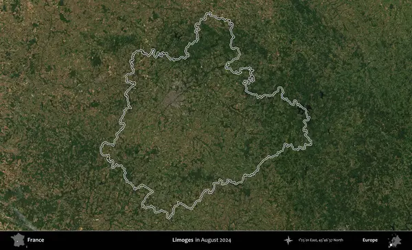 Limojeler. Copernicus Sentinel 'in Ağustos 2024' te çekilen uydu görüntüsünde Fransa 'nın idari bölgesinin ana hatları belirlendi.