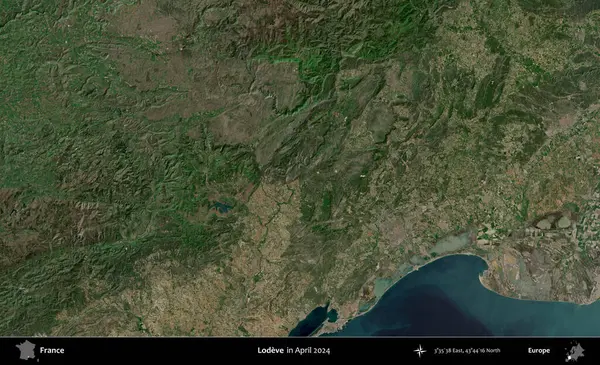 Sevgi. Copernicus Sentinel 'in Nisan 2024' te çekilmiş uydu görüntüsü üzerine Fransa 'nın idari bölgesi.