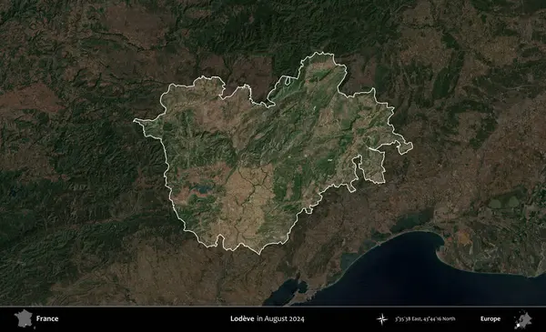 Sevgi. Fransa 'nın idari alanı, Ağustos 2024' te çekilen Kopernik Sentinel karolarından oluşan koyu renkli bir uydu görüntüsü üzerinde vurgulandı ve özetlendi.