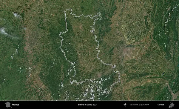 Loire. Copernicus Sentinel 'in Haziran 2021' de çekilen uydu görüntüsünde Fransa 'nın idari bölgesinin ana hatları belirlendi.