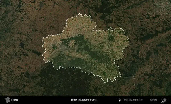 Loiret. Fransa 'nın idari alanı, Eylül 2021' de çekilen Kopernik Sentinel karolarından oluşan koyu renkli bir uydu görüntüsü üzerinde vurgulandı ve özetlendi.