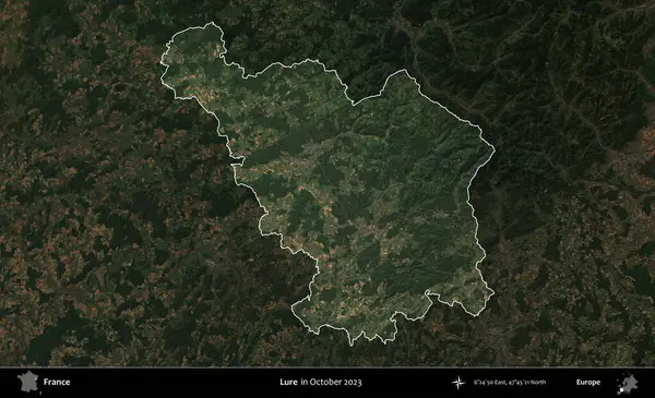 Yem. Fransa 'nın idari alanı, Ekim 2023' te çekilen Kopernik Nöbetçi karolarından oluşan koyu renkli bir uydu görüntüsü üzerinde vurgulandı ve özetlendi.