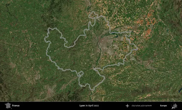 Lyon. Nisan 2022 'de çekilen Copernicus Sentinel karolarından oluşan bir uydu görüntüsünde Fransa' nın idari bölgesinin ana hatları belirlendi.