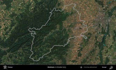 Molsheim. Copernicus Sentinel 'in Ekim 2023' te çekilen uydu görüntüsünde Fransa 'nın idari bölgesinin ana hatları belirlendi.
