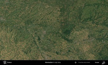 Montauban. Copernicus Sentinel 'in Temmuz 2024' te çekilmiş uydu görüntüsü üzerine Fransa 'nın idari bölgesi