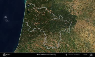 Mont-de-Marsan. Copernicus Sentinel 'in Ekim 2023' te çekilen uydu görüntüsünde Fransa 'nın idari bölgesinin ana hatları belirlendi.