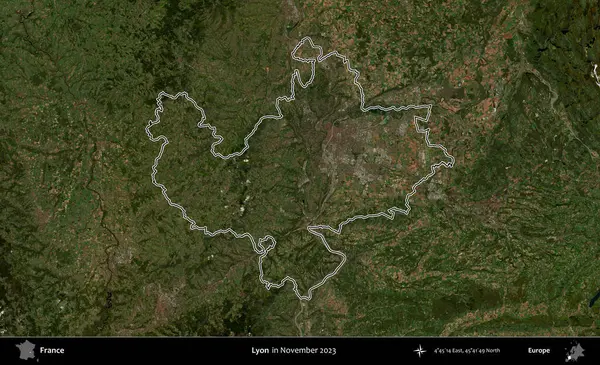 Lyon. Copernicus Sentinel 'in Kasım 2023' te çekilen uydu görüntüsünde Fransa 'nın idari bölgesinin ana hatları belirlendi.