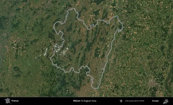 Macon. Copernicus Sentinel 'in Ağustos 2024' te çekilen uydu görüntüsünde Fransa 'nın idari bölgesinin ana hatları belirlendi.