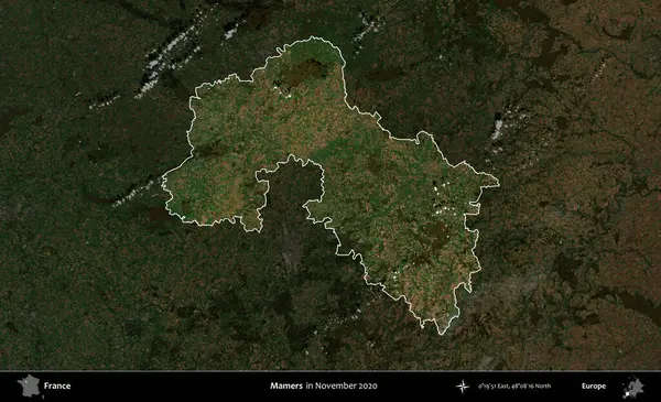 Mamers. Fransa 'nın idari alanı, Kopernik Sentinel' in Kasım 2020 'de çekilmiş koyu renkli bir uydu görüntüsüyle vurgulandı ve özetlendi.