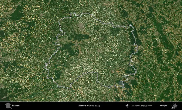Marne. Haziran 2023 'te çekilen Copernicus Sentinel karolarından oluşan bir uydu görüntüsünde Fransa' nın idari bölgesinin ana hatları belirlendi.