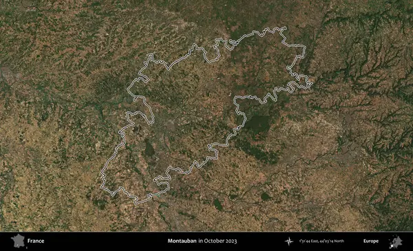 Montauban. Copernicus Sentinel 'in Ekim 2023' te çekilen uydu görüntüsünde Fransa 'nın idari bölgesinin ana hatları belirlendi.