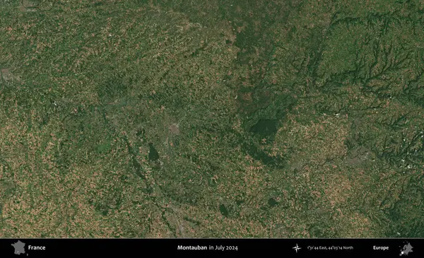 Montauban. Copernicus Sentinel 'in Temmuz 2024' te çekilmiş uydu görüntüsü üzerine Fransa 'nın idari bölgesi