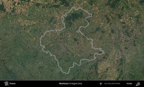 Montlucon 'da. Copernicus Sentinel 'in Ağustos 2024' te çekilen uydu görüntüsünde Fransa 'nın idari bölgesinin ana hatları belirlendi.